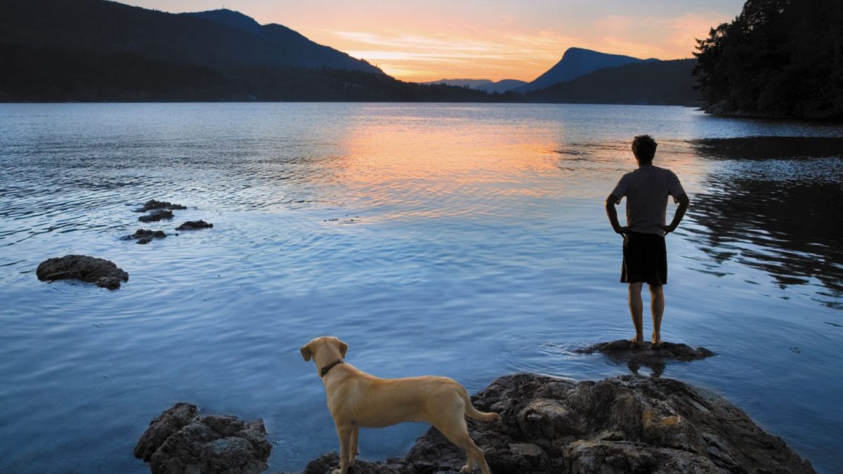 Boy and Dog at the Lake