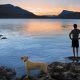 Boy and Dog at the Lake