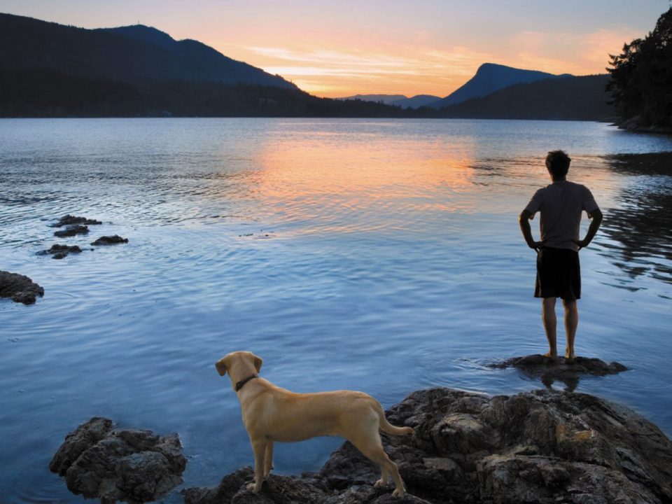 Boy and Dog at the Lake