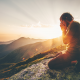 Young man sad in nature
